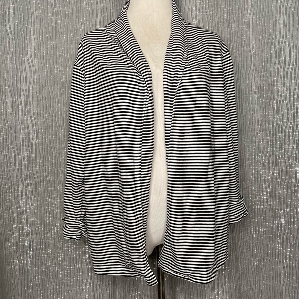 Talbots Striped Soft Structure Open Blazer - image 1